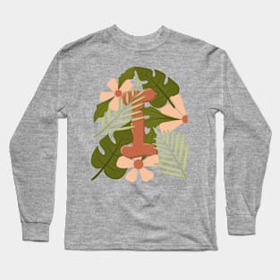 I letter floral Long Sleeve T-Shirt